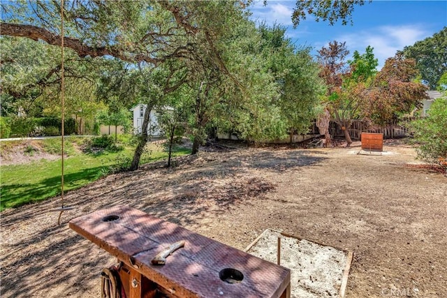 view of yard featuring fence