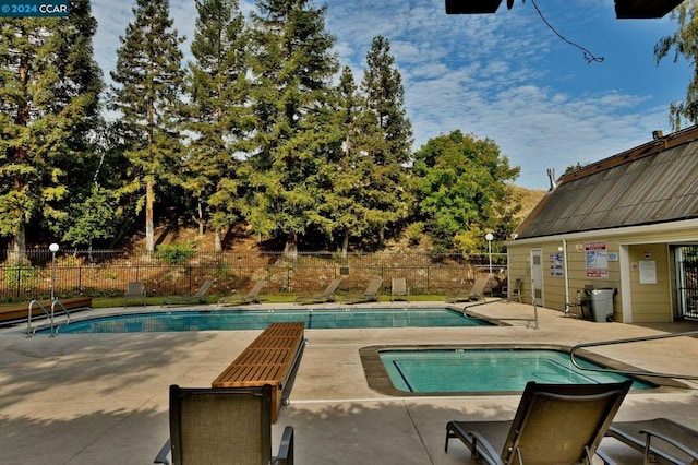 view of pool featuring a patio area