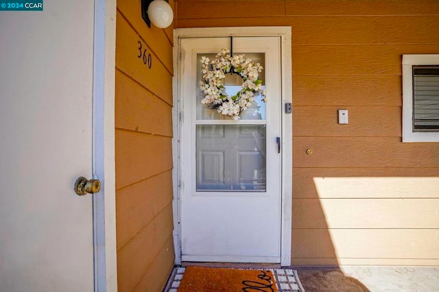 view of doorway to property