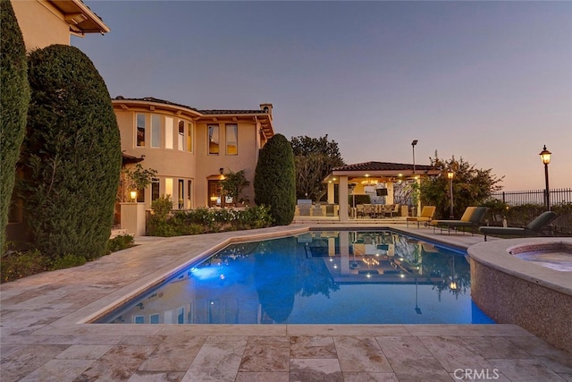 11755 Collar Ave, Tustin, CA 92782 - view of pool with an in-ground hot tub, a patio area, and a gazebo