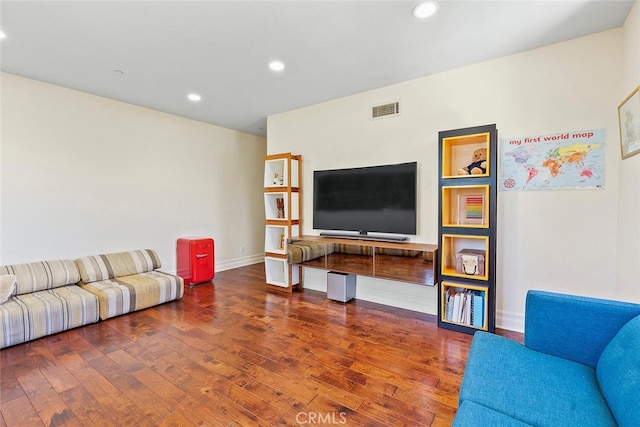 11755 Collar Ave, Tustin, CA 92782 - living area featuring wood finished floors and recessed lighting