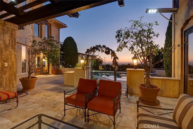 11755 Collar Ave, Tustin, CA 92782 - view of patio / terrace featuring a pergola, a pool, and french doors