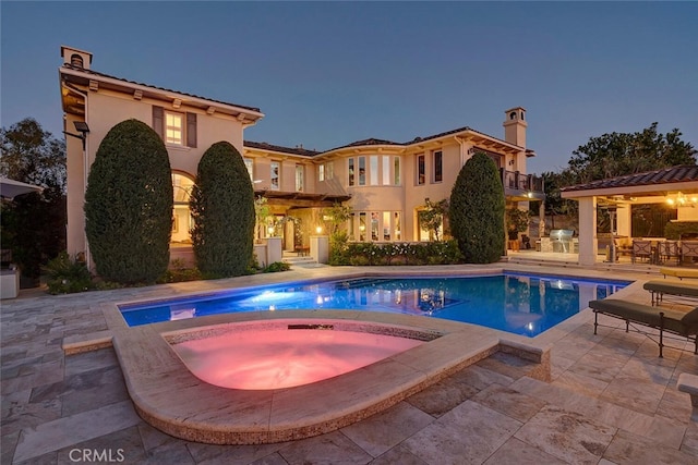 11755 Collar Ave, Tustin, CA 92782 - swimming pool with an in-ground hot tub, a patio area, and area for grilling