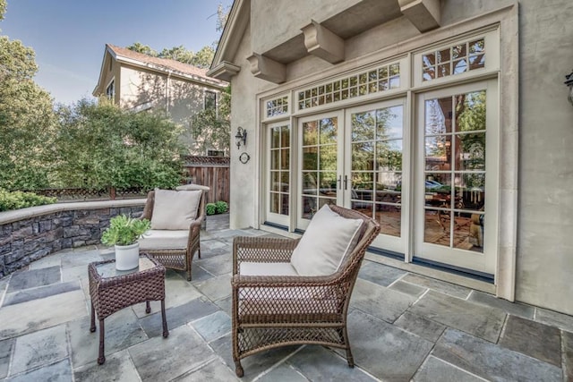 view of patio / terrace featuring french doors