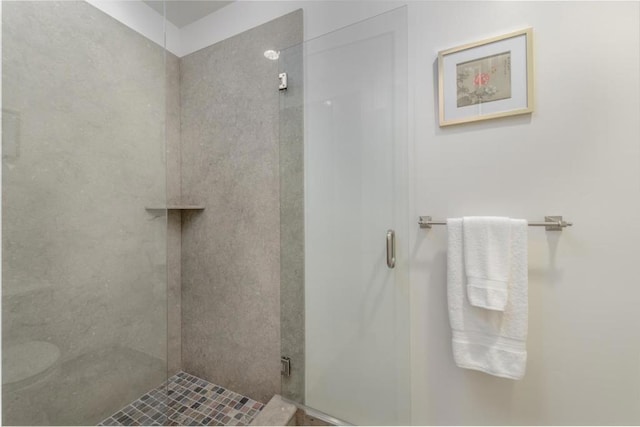 bathroom featuring walk in shower