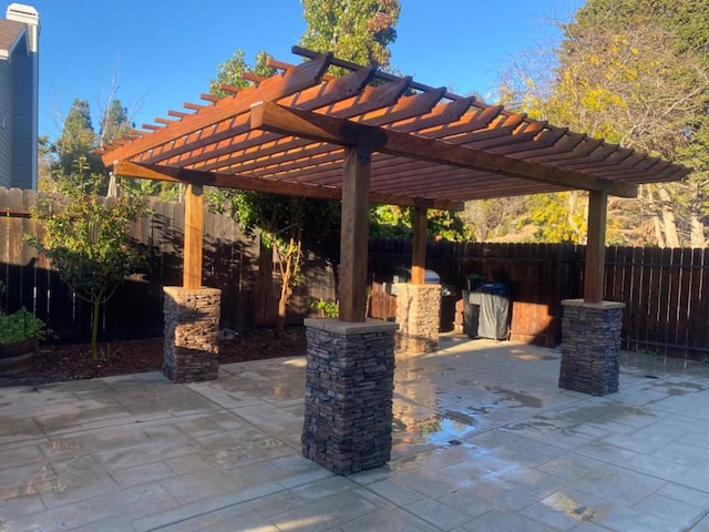 view of patio / terrace with a pergola