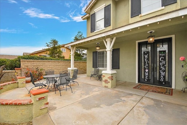 view of patio with french doors