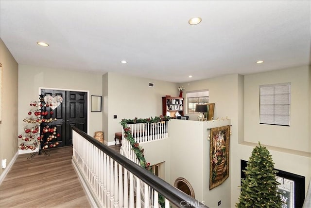 hall featuring light hardwood / wood-style floors