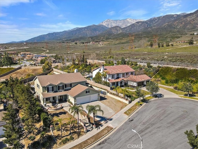 bird's eye view featuring a mountain view