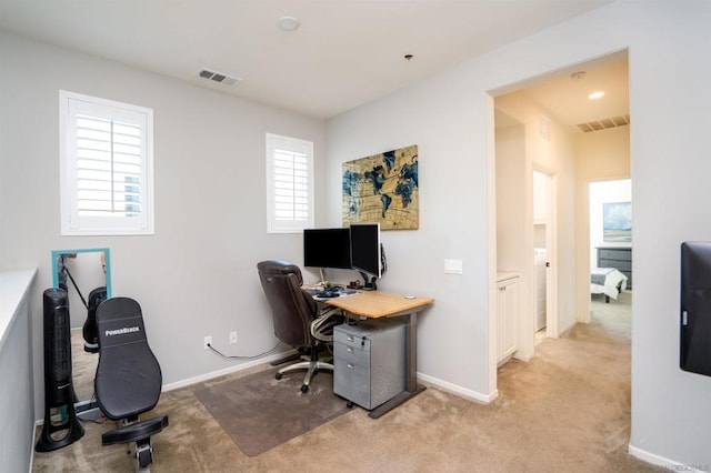 view of carpeted office