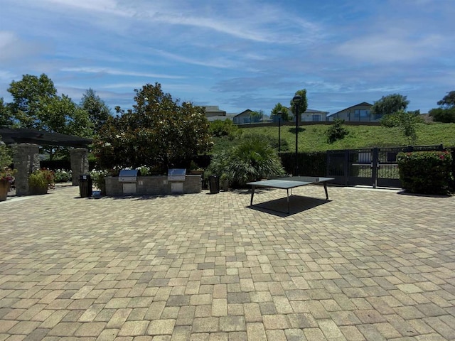 view of patio with area for grilling