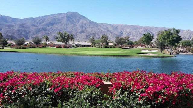 view of water feature with a mountain view