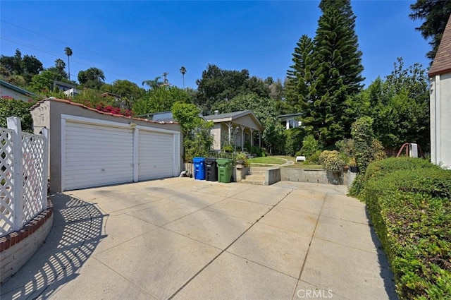 view of garage