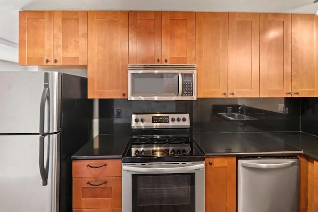 kitchen with appliances with stainless steel finishes