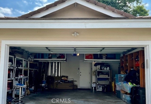 view of garage