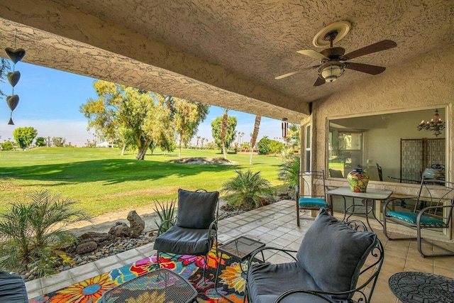 view of patio / terrace with ceiling fan