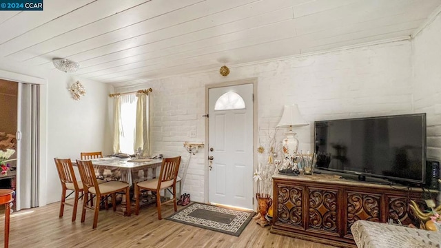 dining space featuring light hardwood / wood-style floors