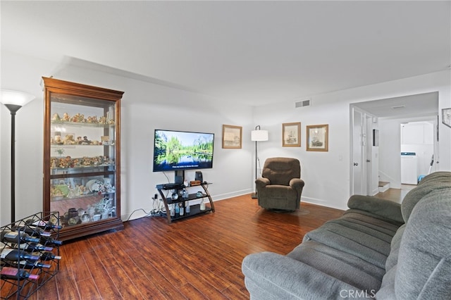 living room featuring wood-type flooring