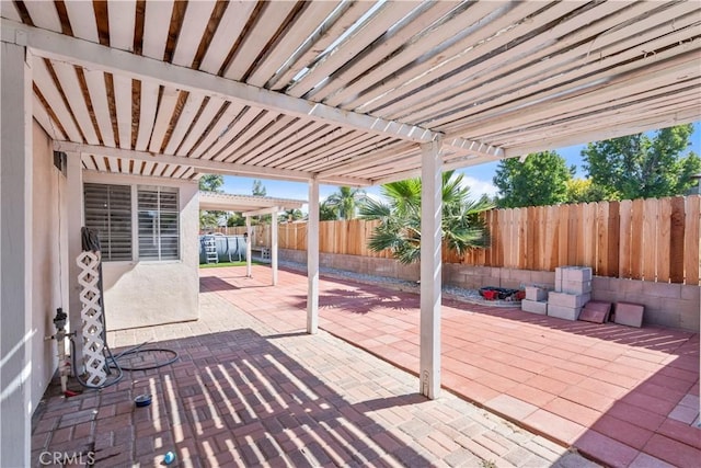 view of patio with a pergola