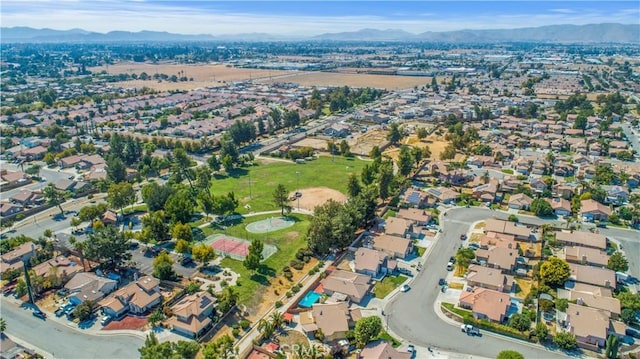 aerial view featuring a mountain view