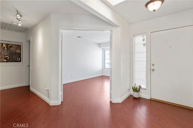 foyer featuring dark hardwood / wood-style floors