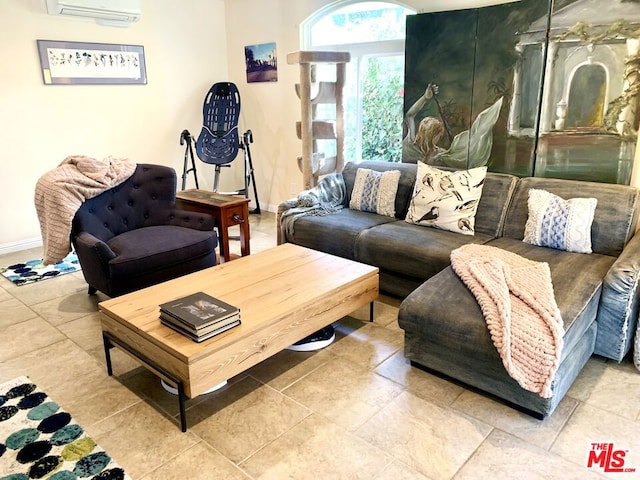 living room featuring a wall unit AC