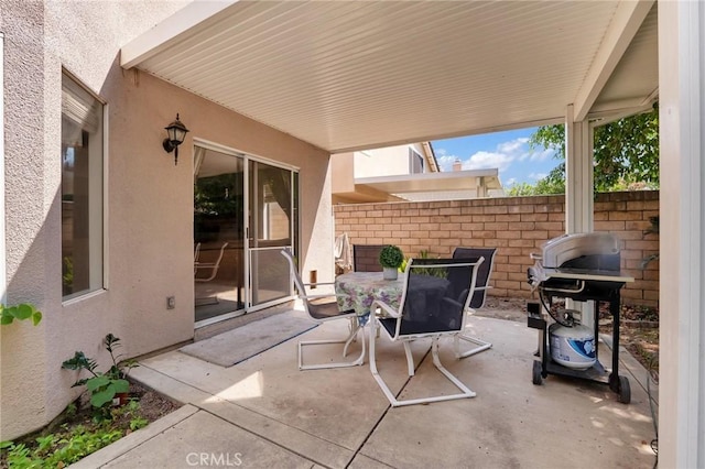 view of patio featuring area for grilling