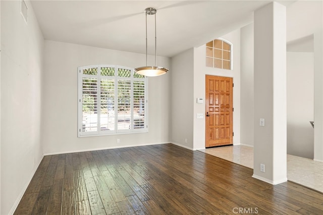 interior space featuring dark hardwood / wood-style floors