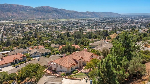 aerial view featuring a mountain view