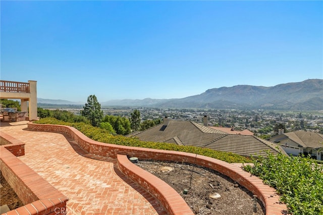 exterior space with a mountain view