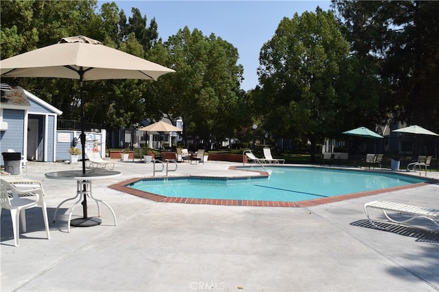 view of pool with a patio area