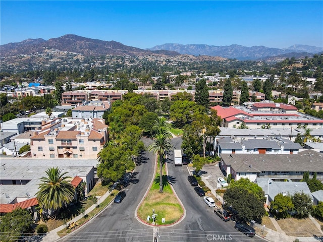 aerial view with a mountain view