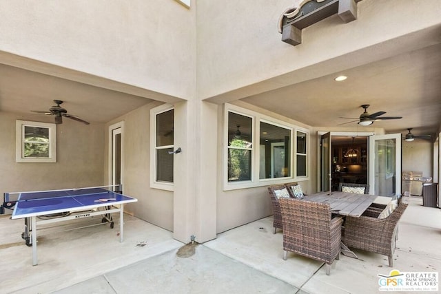 view of patio with ceiling fan