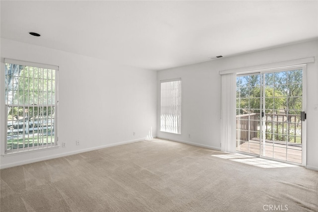 carpeted spare room with a healthy amount of sunlight