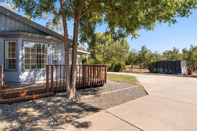 view of yard with a deck