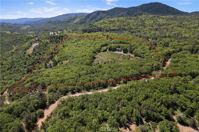 aerial view featuring a mountain view