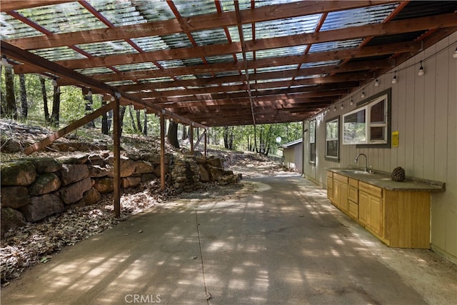 view of patio / terrace with sink