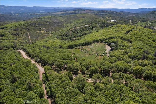 aerial view with a mountain view