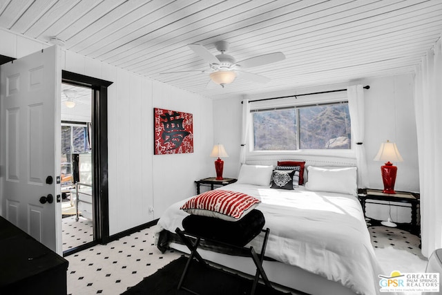 bedroom with ceiling fan