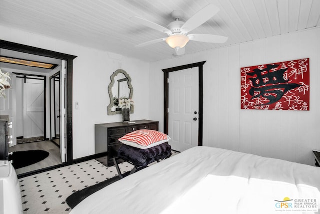 bedroom with ceiling fan