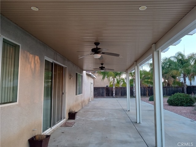 view of patio / terrace with ceiling fan