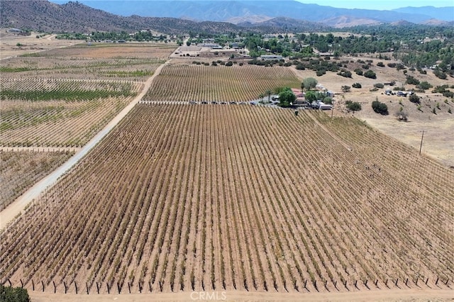 aerial view with a rural view and a mountain view