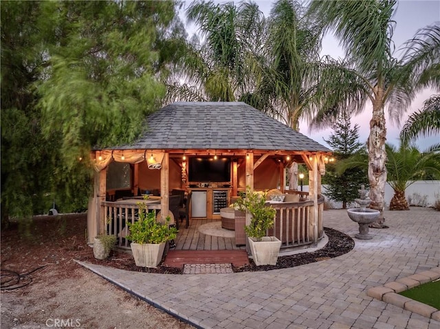 view of patio / terrace with a gazebo