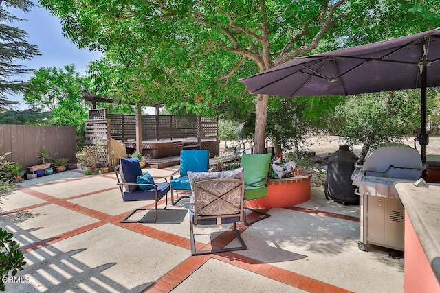 view of patio / terrace with an outdoor hangout area