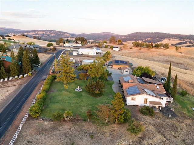 bird's eye view featuring a mountain view