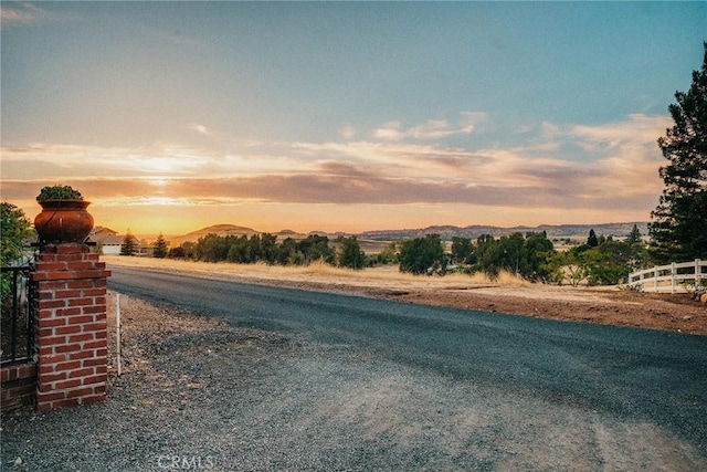 view of road with a mountain view