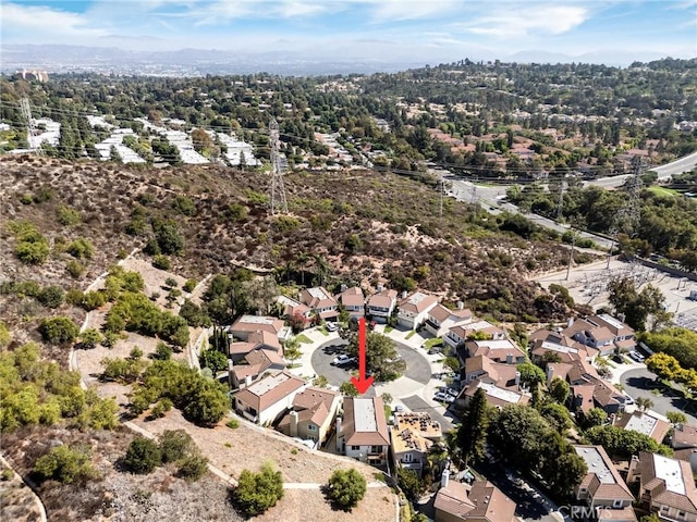 aerial view with a residential view