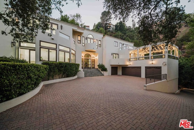 view of property with a garage