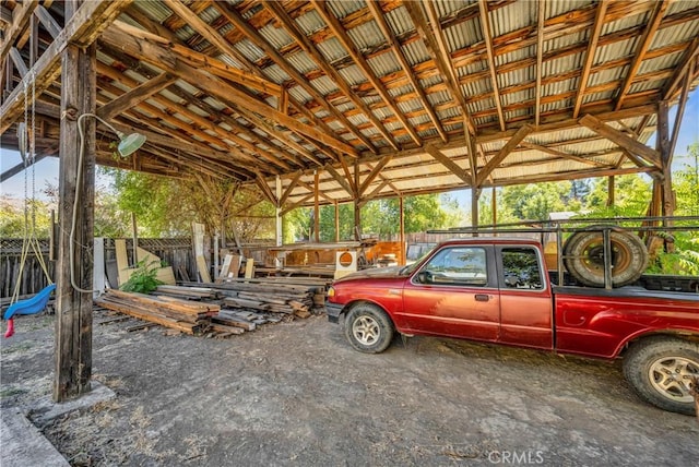 exterior space with a carport