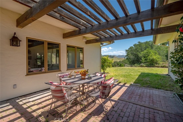 view of patio with a pergola